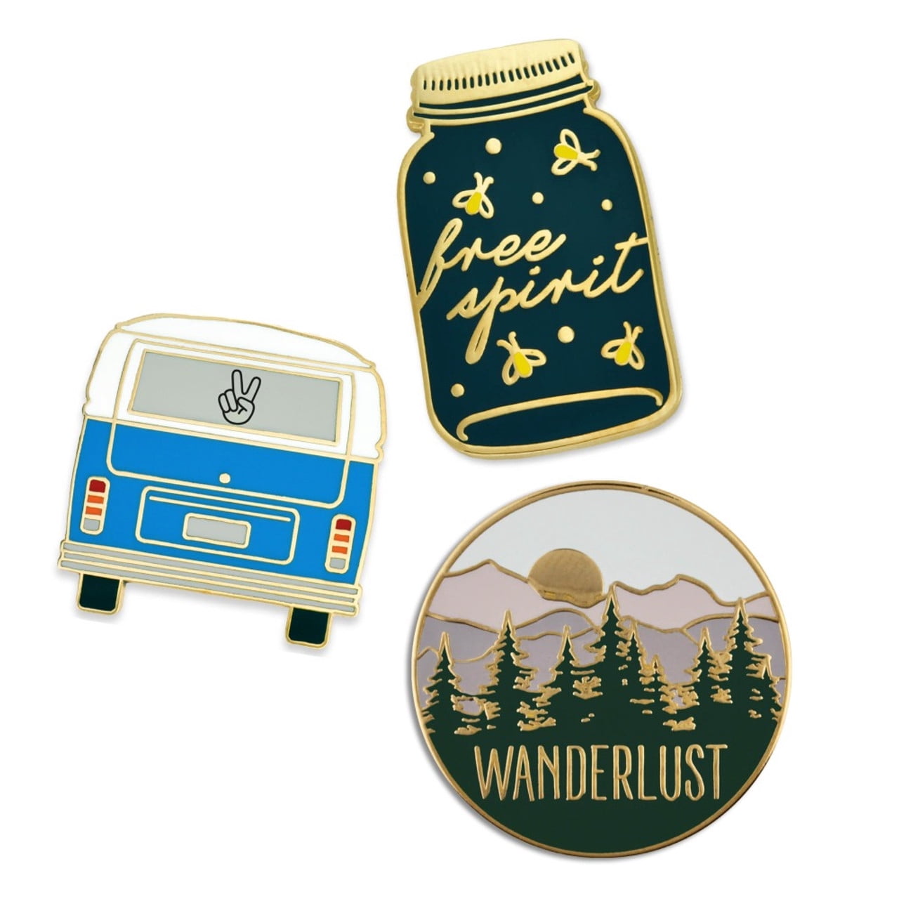 PinMart's Peace and Wanderlust 3-Pin Set - Walmart.com
