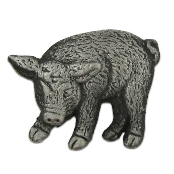 PinMart's Pig Farm Animal Lapel Pin - Antique Silver