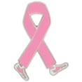 thumbnail image 1 of PinMart's Pink Awareness Ribbon Breast Cancer Walk Enamel Lapel Pin, 1 of 3