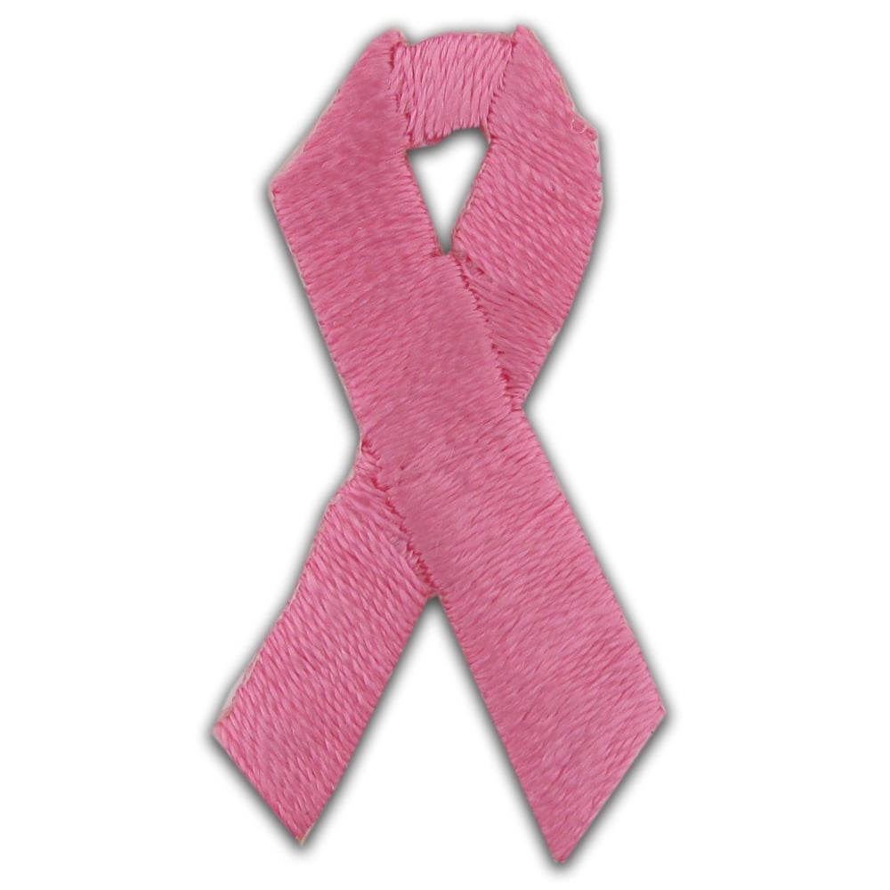 PinMart's Pink Breast Cancer Awareness Ribbon Embroidered Applique Sticker - 25 PACK