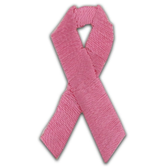 PinMart's Pink Breast Cancer Awareness Ribbon Embroidered Applique Sticker - 25 PACK
