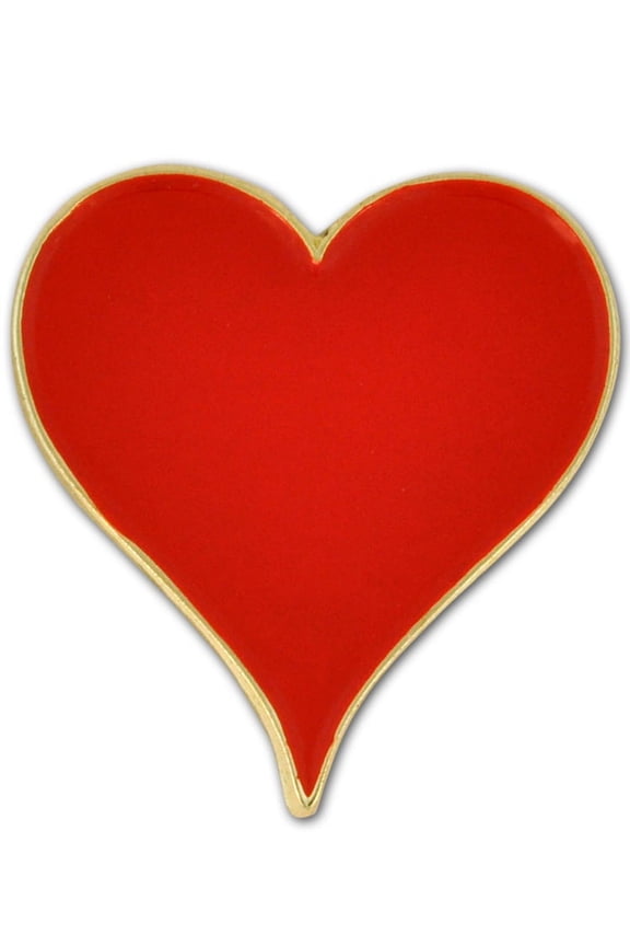 's Playing Cards Red Hearts Suit Enamel Lapel Pin
