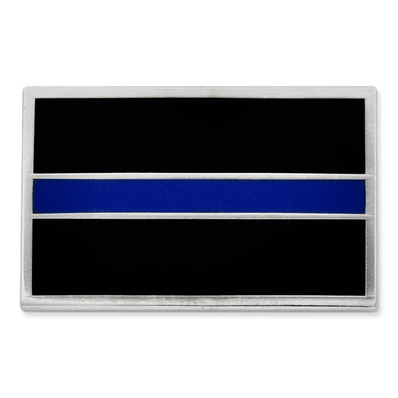 PinMart's Police Awareness Thin Blue Line Rectangle Enamel Lapel Pin