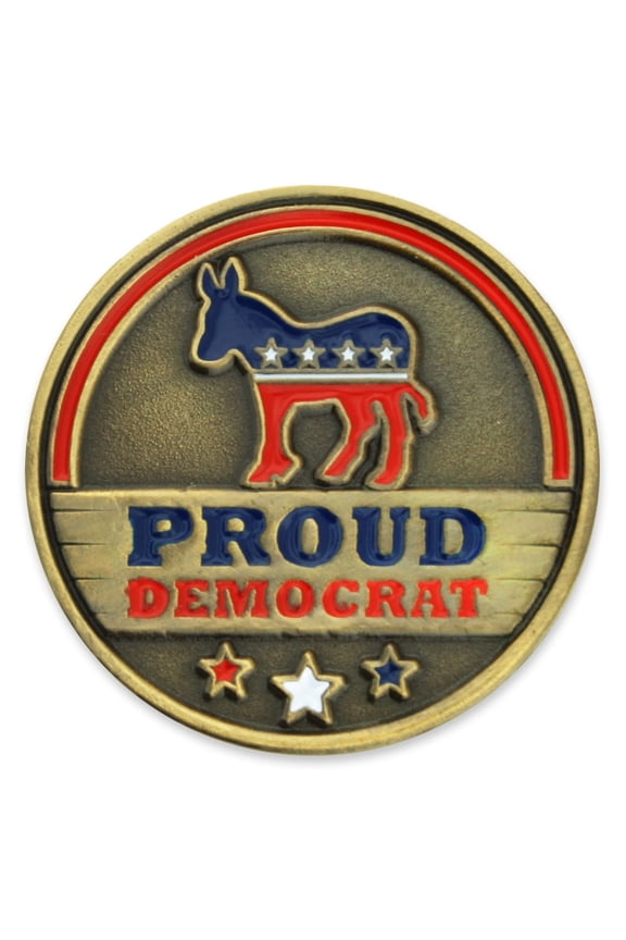 's Proud Democrat Political Party Donkey Enamel Lapel Pin