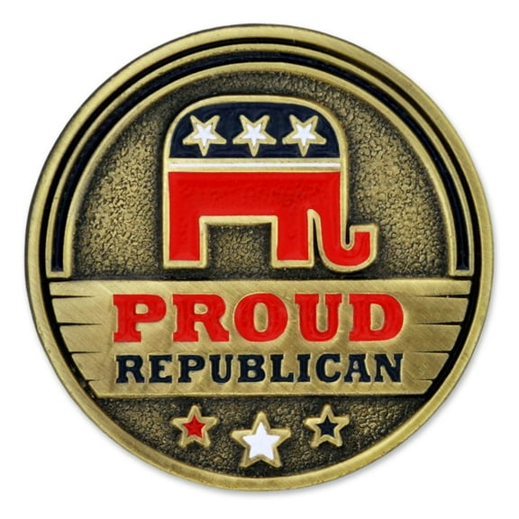PinMart's Proud Republican Political Party Elephant Enamel Lapel Pin