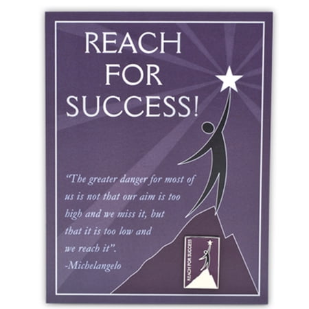 PinMart's Reach For Success Presentation Card and Lapel Pin - 10 PACK