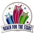 thumbnail image 1 of PinMart's Reach For The Stars Modivational Enamel Lapel Pin, 1 of 3