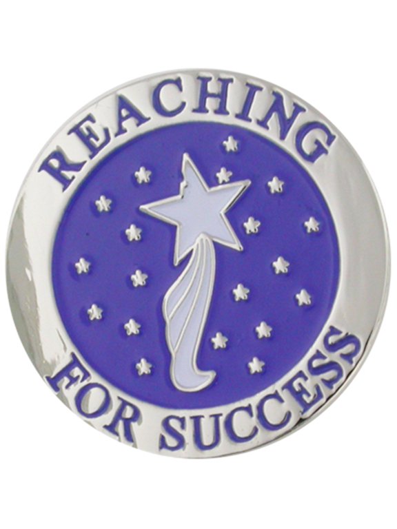 's Reaching For Success 7/8" Round Lapel Pin
