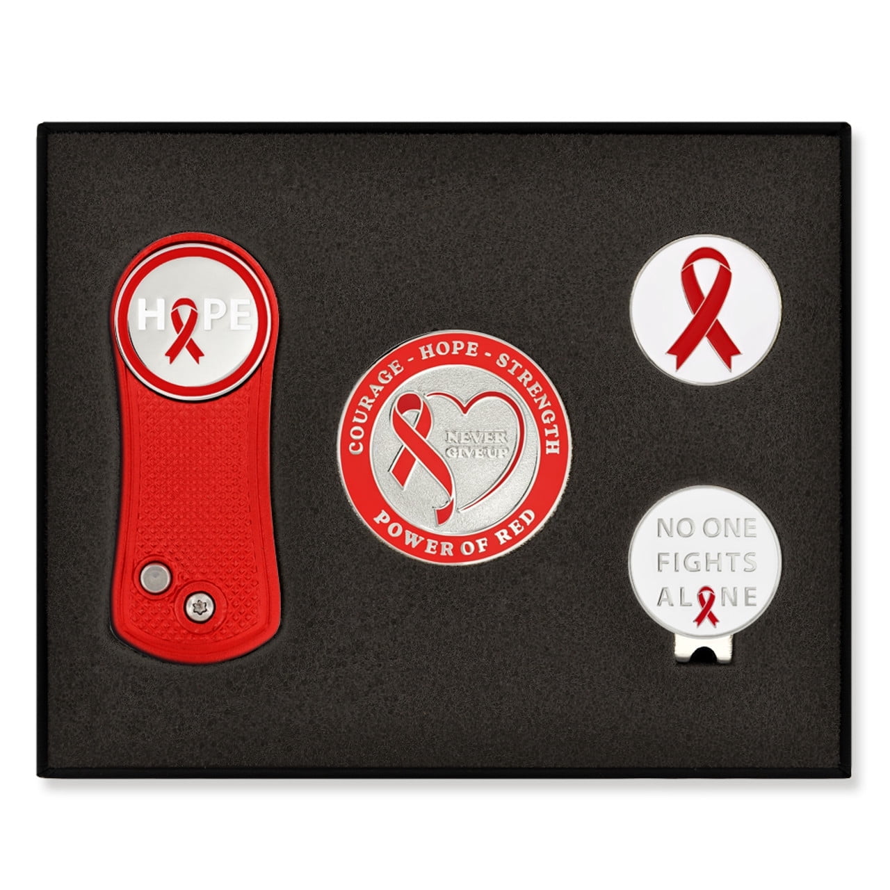PinMart's Red Awareness Ribbon 6-PC Golf Gift Set - Walmart.com
