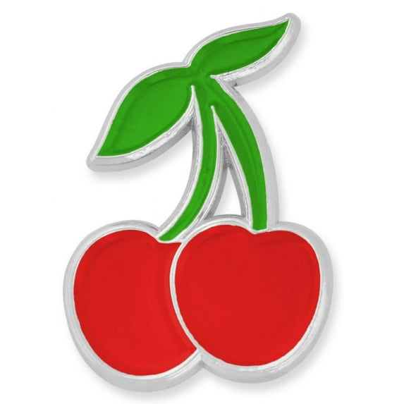 PinMart's Red Double Cherry Fruit Trendy Food Enamel Lapel Pin