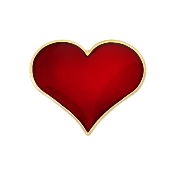 PinMart's Red Heart Gold Plated Valentine's Day Enamel Lapel Pin 3/4" - 10 Pack