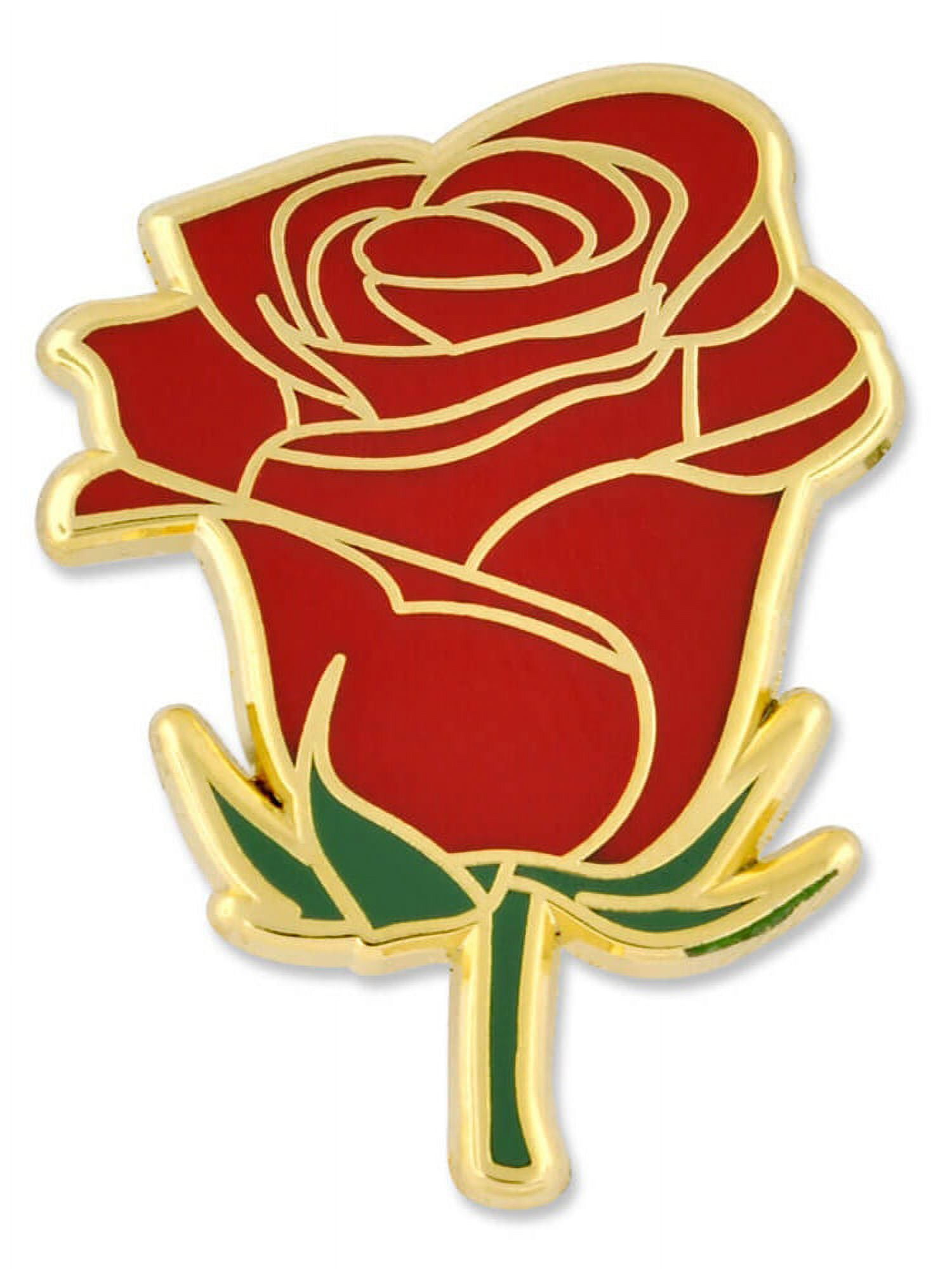 PinMart's Red Rose Flower Boutineer Trendy Enamel Lapel Pin - Walmart.com