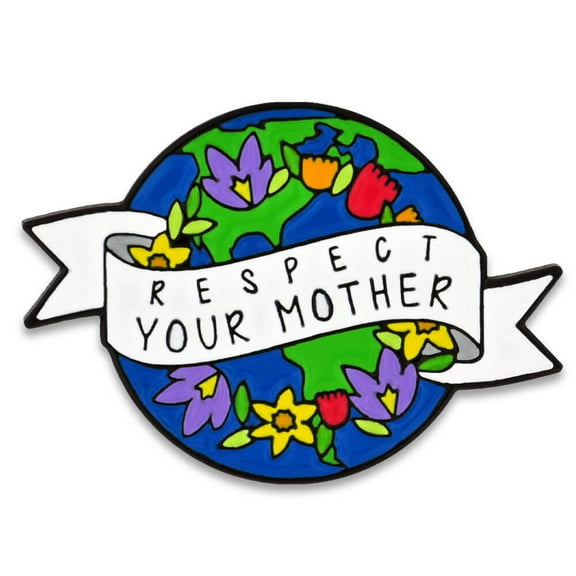 PinMart's Respect Your Mother Earth Floral Enamel Lapel Pin