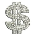 thumbnail image 1 of PinMart's Rhinestone Dollar Sign Symbol $ Bling Brooch Lapel Pin - Unisex Brooch for Adults and Teens, 1 of 2