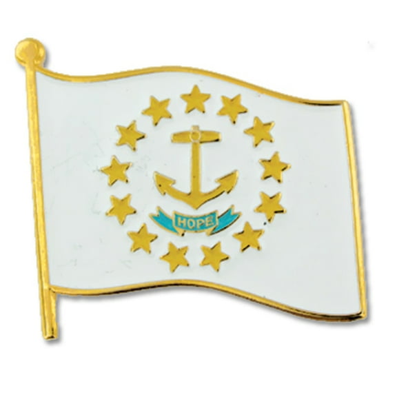 PinMart's Rhode Island US State Flag RI Enamel Lapel Pin 1"