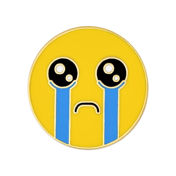 PinMart's Sad Crying Face Tears Enamel Lapel Pin