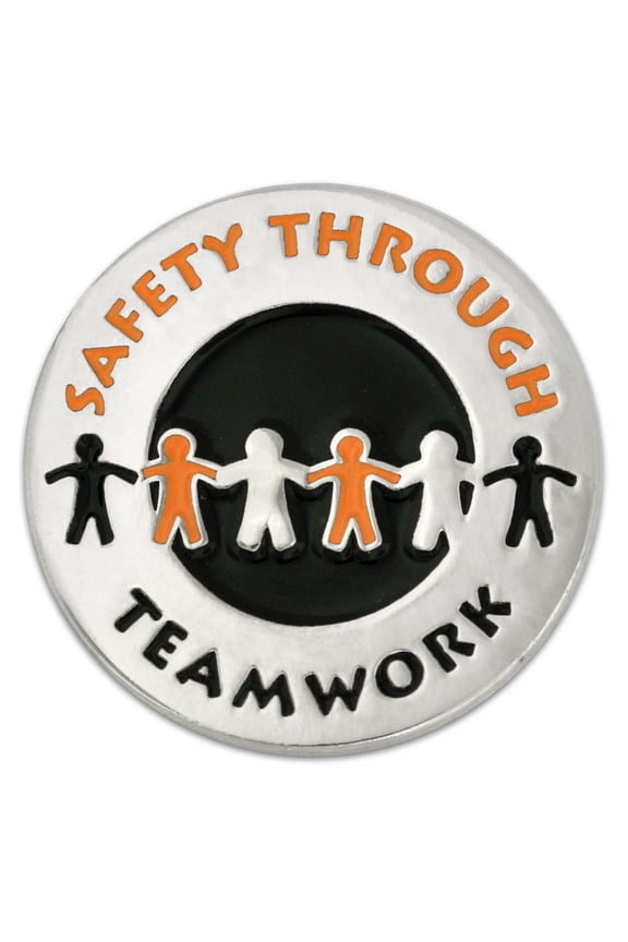 's Safety Through Teamwork Enamel Lapel Pin