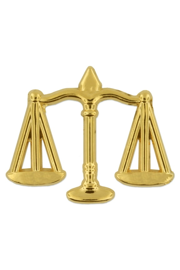 's Scales Of Justice Lawyer Gift Gold Lapel Pin