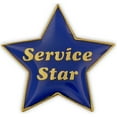 thumbnail image 1 of PinMart's Service Star Blue and Gold Customer Service Lapel Pin, 1 of 2
