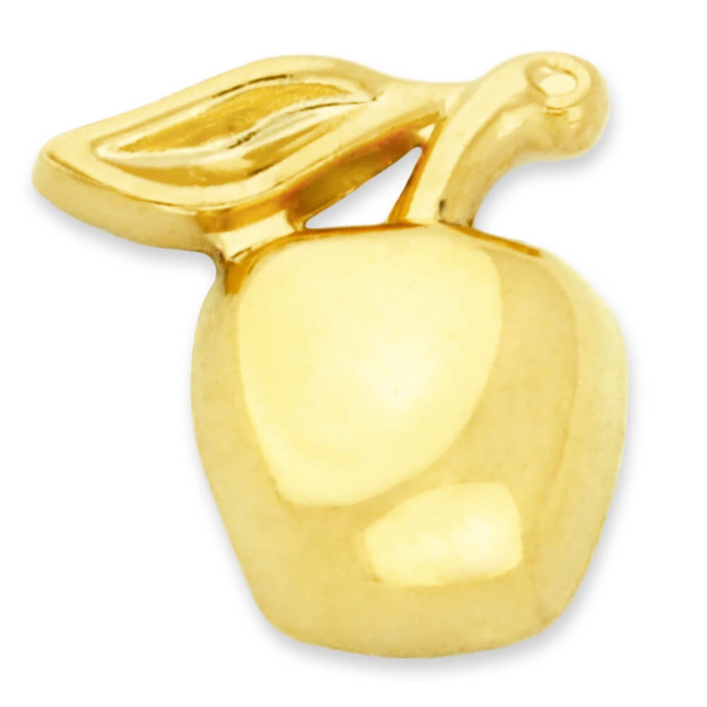 PinMart's Shiny Gold Apple Fruit Food School Teacher Recognition Lapel ...