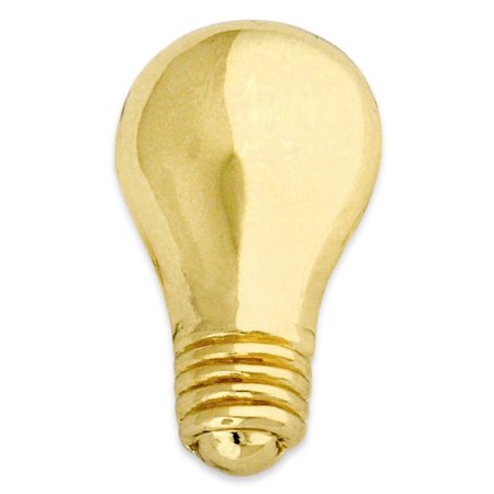 PinMart's Shiny Gold Plated 3D Bright Light Bulb Lapel Pin - 100 Pack