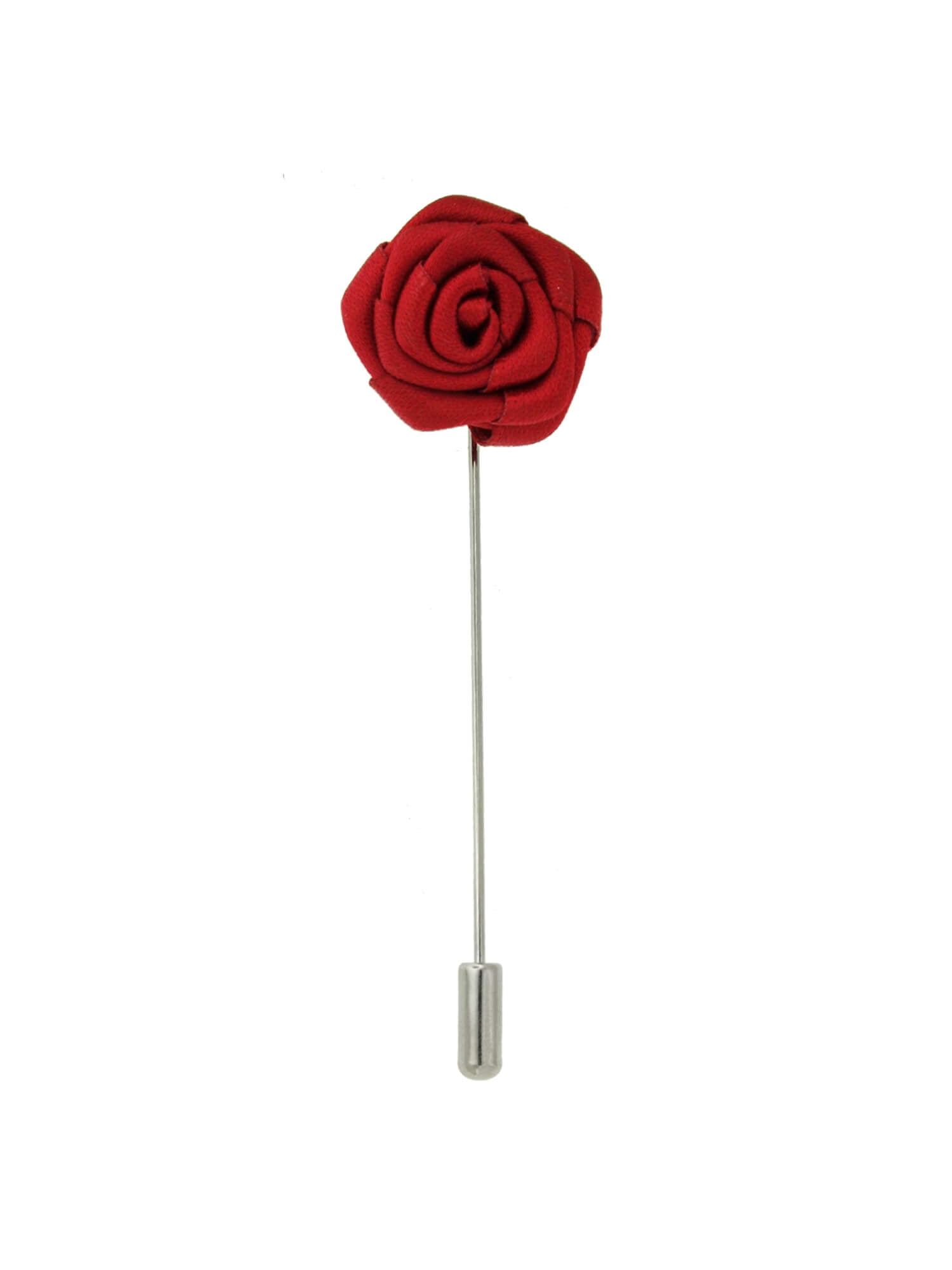 Flower Stick Pin - Cloth Textured | Red/Black | Flower Pins by PinMart