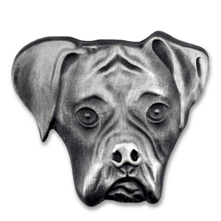 PinMart's Silver 3D Boxer Dog Breed Dog Lover Lapel Pin