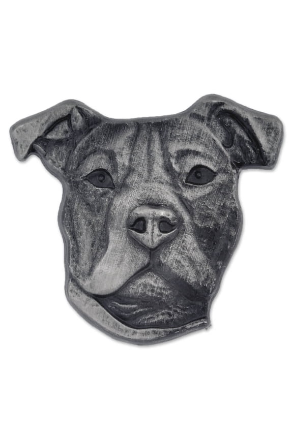 's Silver 3D Pitbull Dog Breed Dog Lover Lapel Pin
