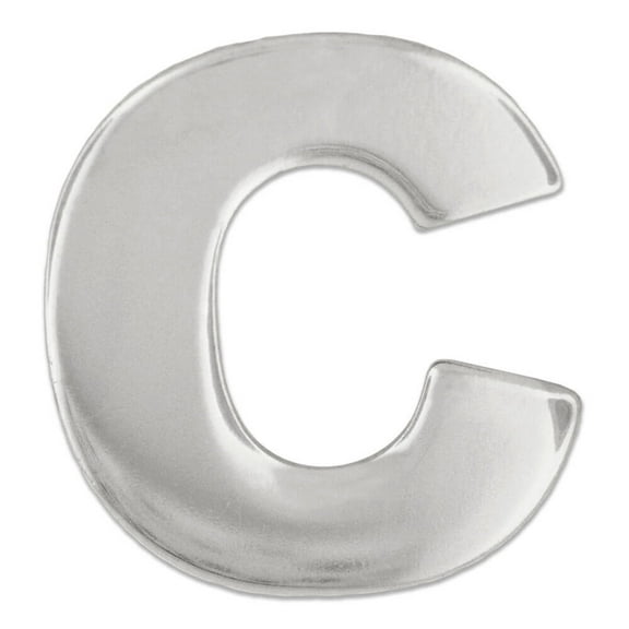 PinMart's Silver Letter C Alphabet Lapel Pin