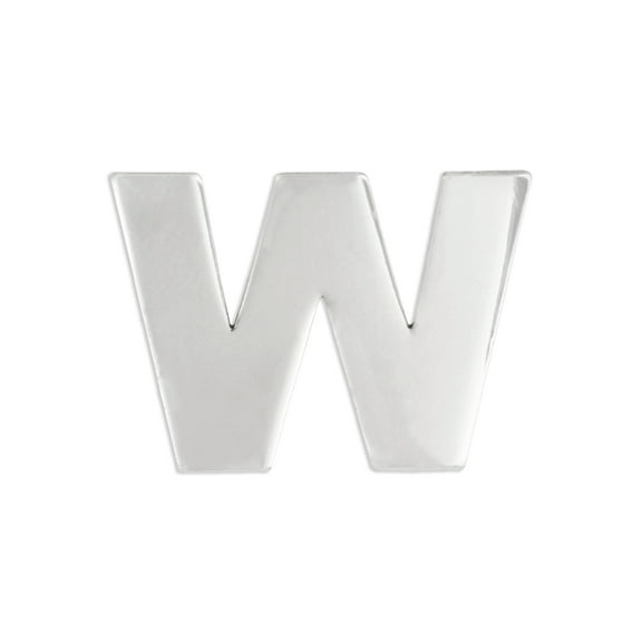 PinMart's Silver Letter W Alphabet Lapel Pin