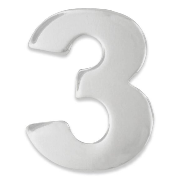 PinMart's Silver Number 3 Three Lapel Pin