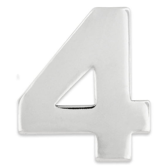 PinMart's Silver Number 4 Four Lapel Pin - 25 Pack