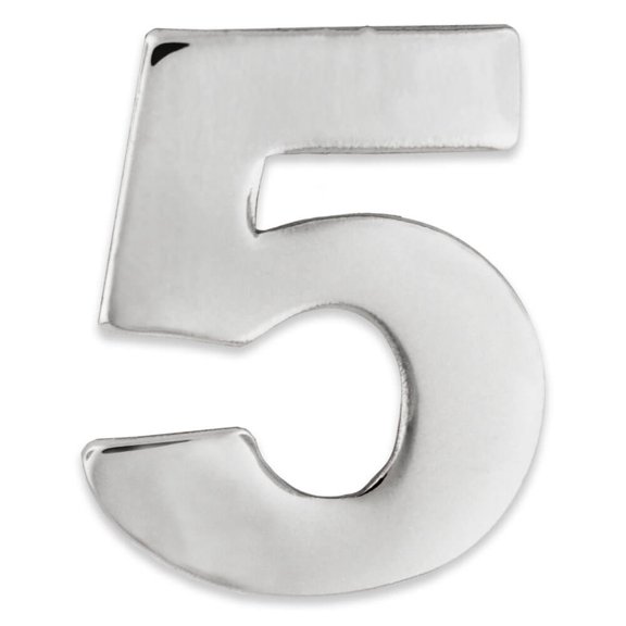PinMart's Silver Number 5 Five Lapel Pin