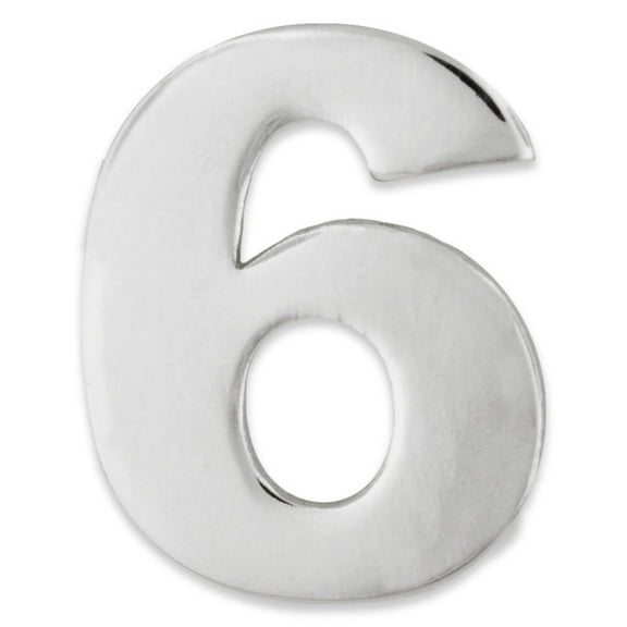 PinMart's Silver Number 6 Six Lapel Pin