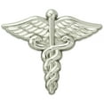 thumbnail image 1 of PinMart's Silver Plated Medical Caduceus Lapel Pin, 1 of 3