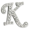 thumbnail image 1 of PinMart's Silver Plated Rhinestone Alphabet Letter K Lapel Pin, 1 of 3