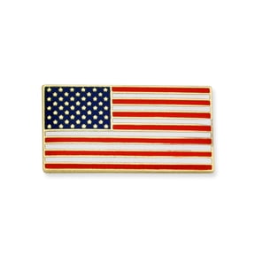 PinMart's Small Rectangle American Flag Lapel Pin with 50 Stars and 13 Stripes - Patriotic Unisex Lapel Pin for Teens and Adults