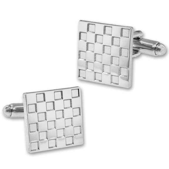 PinMart's Square Checks Cufflink Set