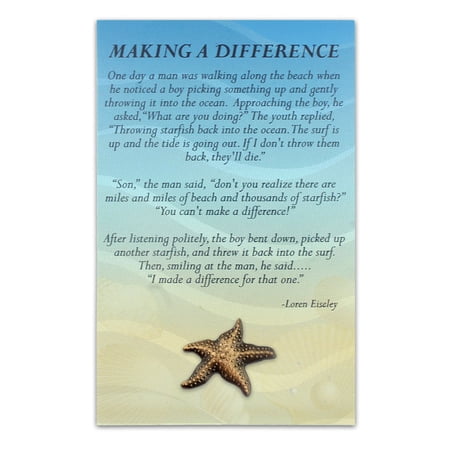 PinMart's Starfish Lapel Pin on Starfish Story Card Make A Profound Difference Gift - 5 PACK