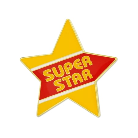 PinMart's Super Star Yellow and Red Enamel Lapel Pin