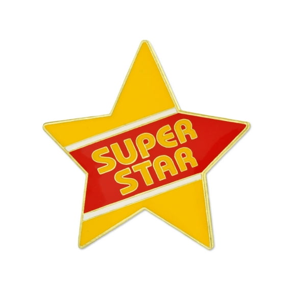 PinMart's Super Star Yellow and Red Enamel Lapel Pin