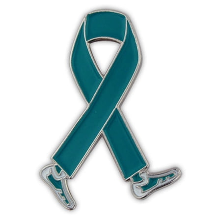 PinMart's Teal Awareness Ribbon Walk Fundraiser Enamel Lapel Enamel Lapel Pin