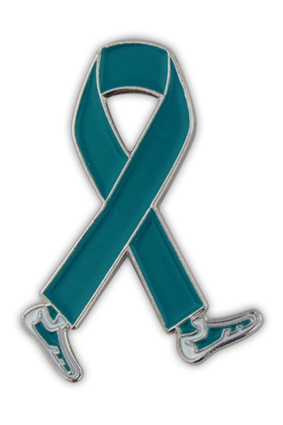 's Teal Awareness Ribbon Walk Fundraiser Enamel Lapel Enamel Lapel Pin