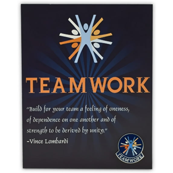 PinMart's Teamwork Lapel Pin on Presentation Quote Card - 5 PACK
