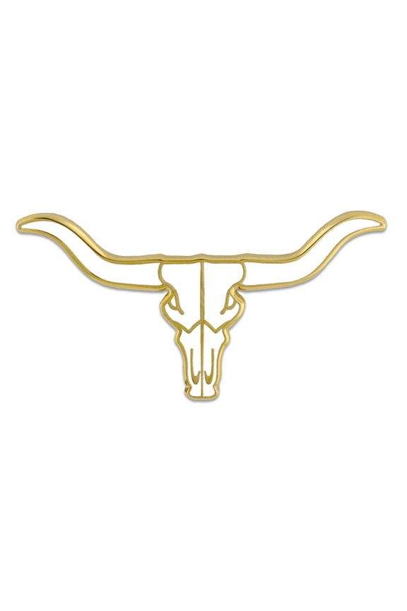 's Texas Cow Skull Longhorn Western Antlers Enamel Lapel Pin Jewelry - Fun and Trendy Fashion Jewelry for Both Men and Women