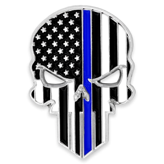 PinMart's Thin Blue Line Skull Pin