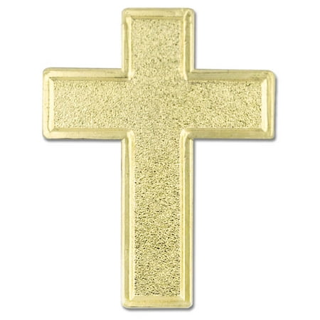 PinMart's Traditional Gold Cross Religious Lapel Pin