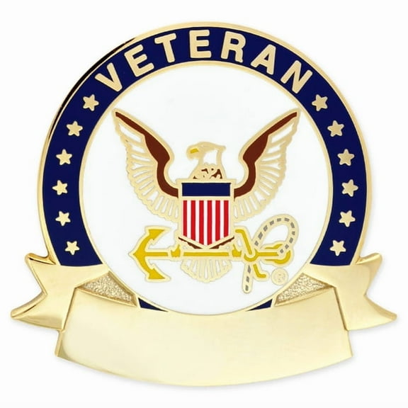 PinMart's U.S. Officially Licensed Engravable U.S. Navy Veteran Pin - Personalized Custom Gift