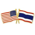 thumbnail image 1 of PinMart's USA and Thailand Crossed Friendship Flag Enamel Lapel Pin, 1 of 3