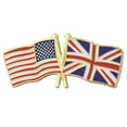 thumbnail image 1 of PinMart's USA and UK United Kingdom Crossed Friendship Flag Enamel Lapel Pin - 10 Pack, 1 of 3